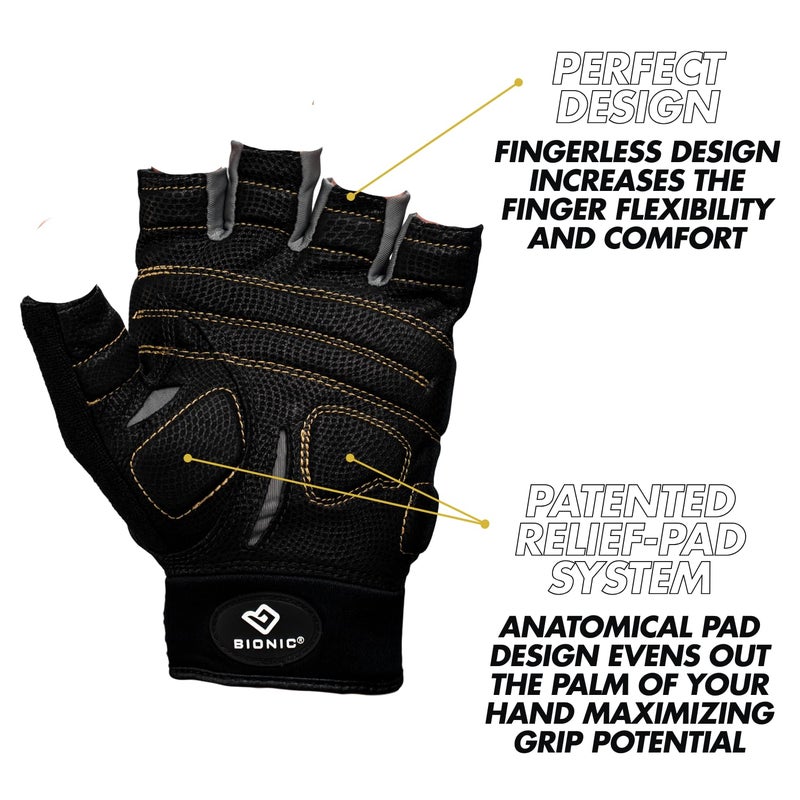 Bionic Men's Beastmode Half Finger Fitness Gloves (2X-Large) - Image 3